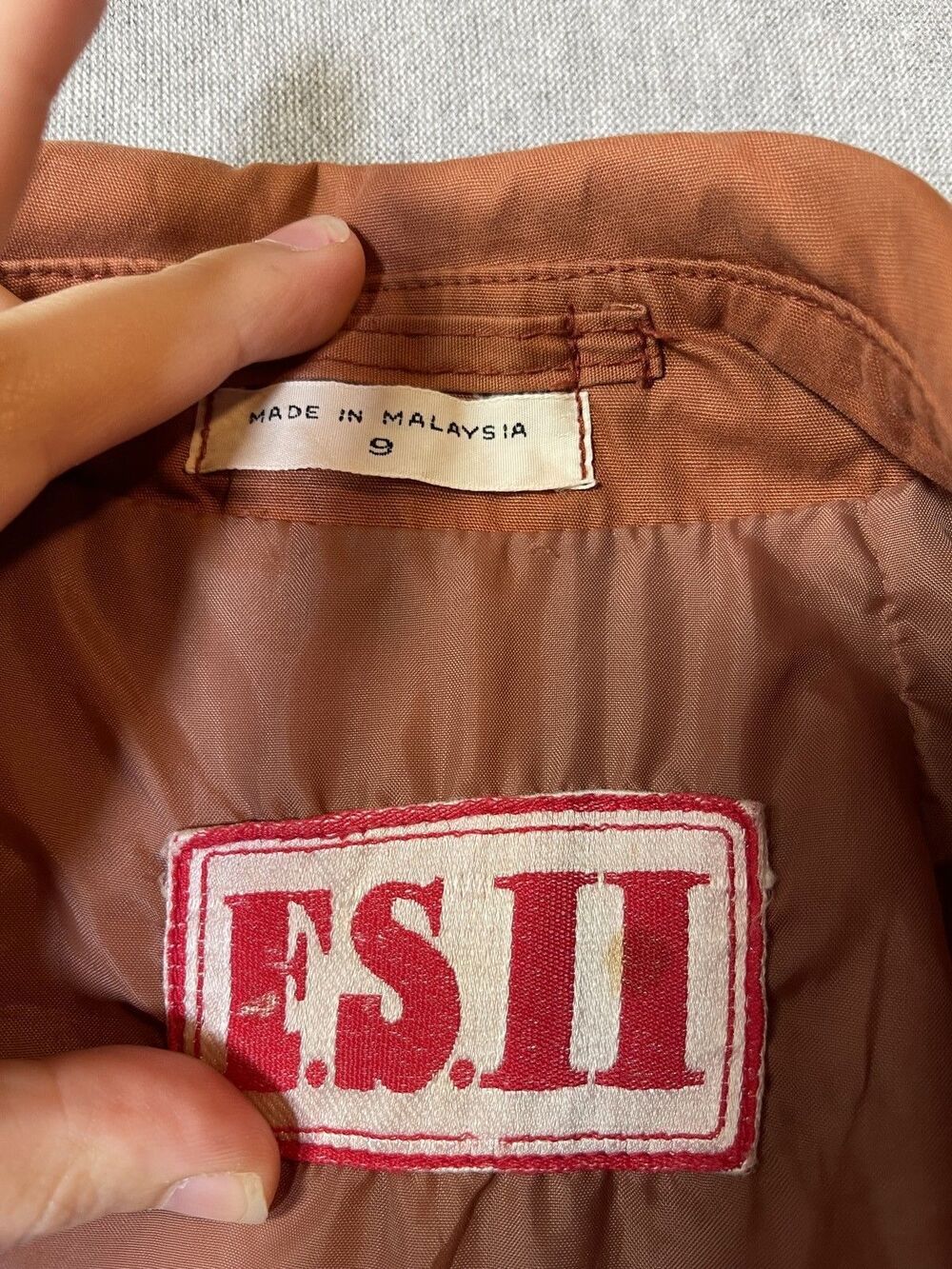 Vintage FS II Women's Rust Orange Trench Coat Jacket Size 9 Made in Malaysia - Picture 2 of 4